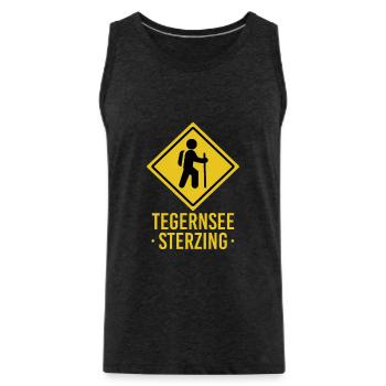 Alpenüberquerung Tegernsee Sterzing - Männer Premium Bio Tank Top - Anthrazit - Vorne - Alexander (188cm)