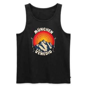 Alpenüberquerung München Venedig Fernwanderweg - Männer Premium Bio Tank Top - Schwarz - Vorne - Michal (187cm)