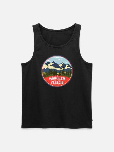 Alpenüberquerung München Venedig Fernwanderweg - Männer Premium Bio Tank Top - Schwarz