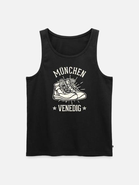 Alpenüberquerung München Venedig Fernwanderweg - Männer Premium Bio Tank Top - Schwarz