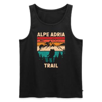 Traversée des Alpes Alpe Adria Trail Ferwanderweg - Débardeur bio Premium Homme - noir - Devant - Michal (187cm)