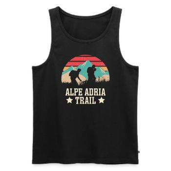 Traversée des Alpes Alpe Adria Trail Ferwanderweg - Débardeur bio Premium Homme - noir - Devant - Michal (187cm)