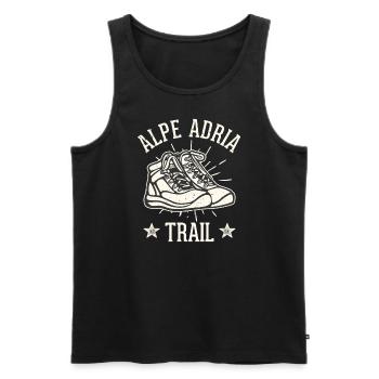 Traversée des Alpes Alpe Adria Trail Ferwanderweg - Débardeur bio Premium Homme - noir - Devant - Michal (187cm)
