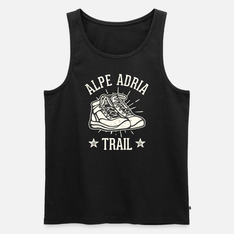 Alpenüberquerung Alpe Adria Trail Ferwanderweg - Männer Premium Bio Tank Top - Schwarz
