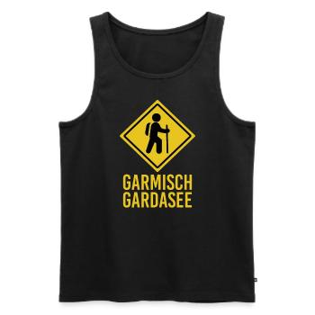 Alpenüberquerung Garmisch Gardasee - Männer Premium Bio Tank Top - Schwarz - Vorne - AI Model Male 178 light (178cm)