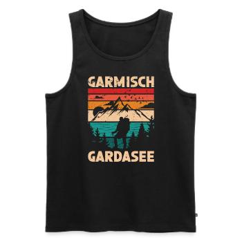 Alpenüberquerung Garmisch Gardasee - Männer Premium Bio Tank Top - Schwarz - Vorne - AI Model Male 178 light (178cm)