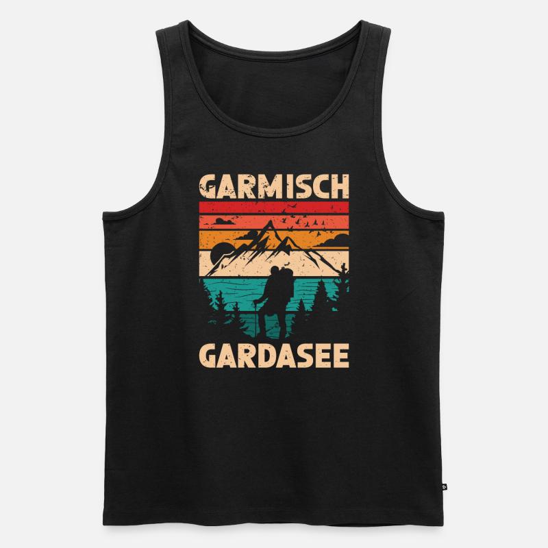 Alpenüberquerung Garmisch Gardasee - Männer Premium Bio Tank Top - Schwarz