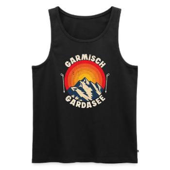 Alpenüberquerung Garmisch Gardasee - Männer Premium Bio Tank Top - Schwarz - Vorne - AI Model Male 178 light (178cm)