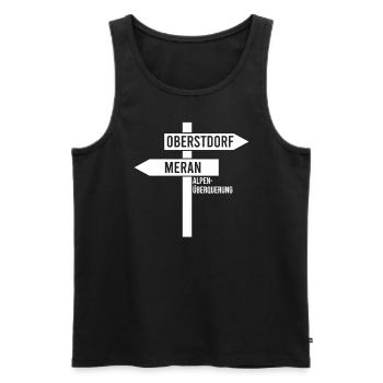 Crossing the Alps Oberstdorf Merano E5 long-distance hiking trail - Men's Premium Organic Tank Top - black - Front - AI Model Male 178 light (178cm)