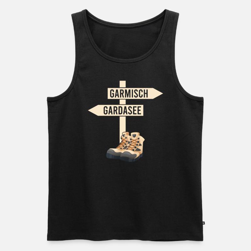 Alpenüberquerung Garmisch Gardasee - Männer Premium Bio Tank Top - Schwarz