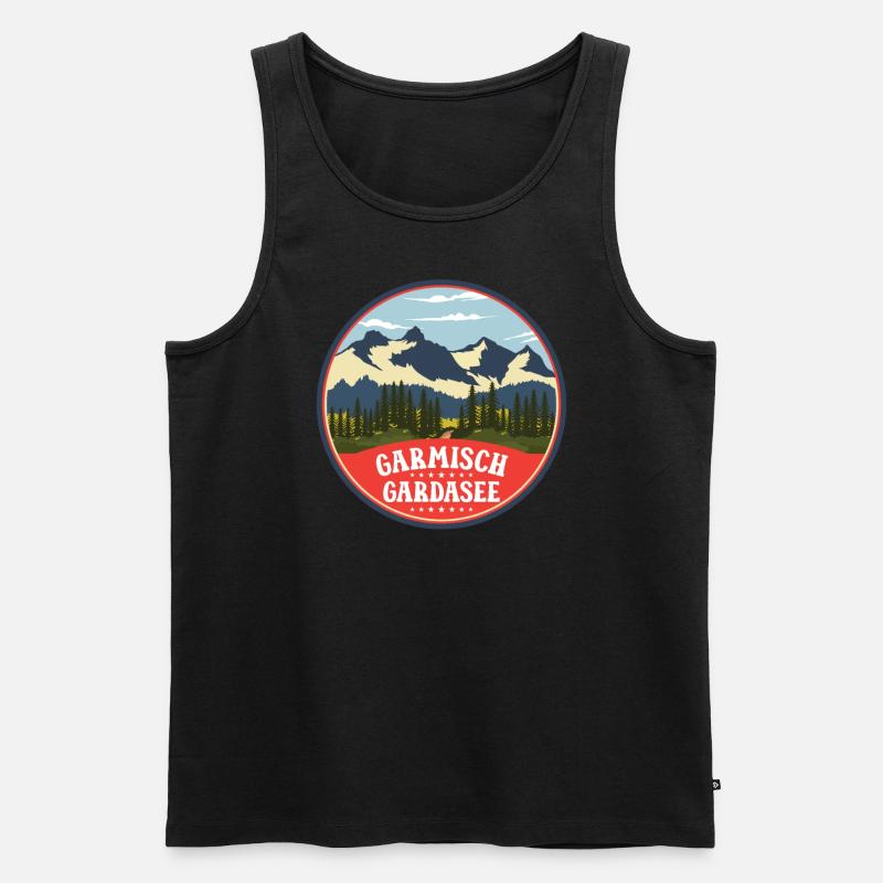 Alpenüberquerung Garmisch Gardasee - Männer Premium Bio Tank Top - Schwarz