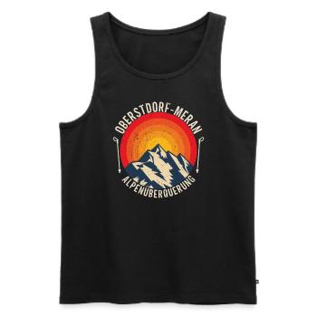 Alpenüberquerung Oberstdorf Meran E5 Fernwanderweg - Männer Premium Bio Tank Top - Schwarz - Vorne - Michal (187cm)
