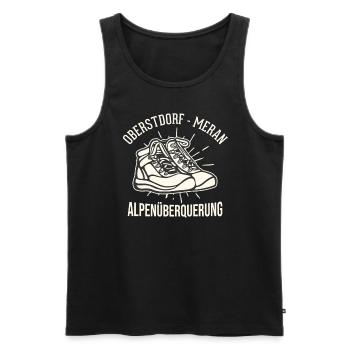 Crossing the Alps Oberstdorf Merano E5 long-distance hiking trail - Men's Premium Organic Tank Top - black - Front - AI Model Male 178 light (178cm)