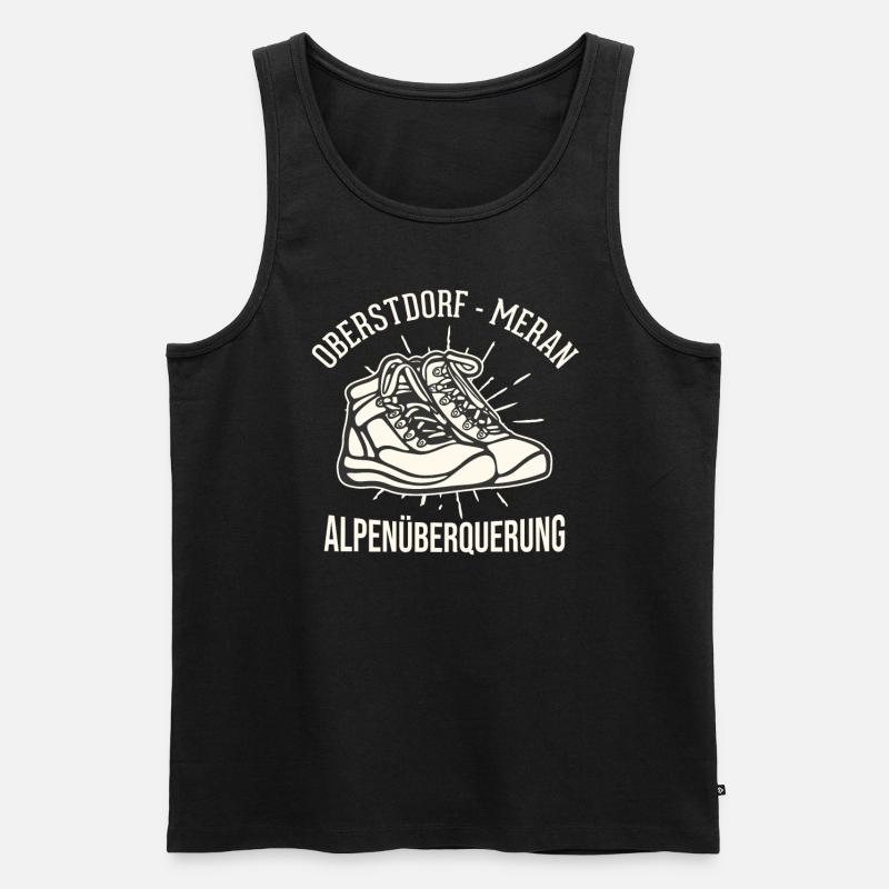 Alpenüberquerung Oberstdorf Meran E5 Fernwanderweg - Männer Premium Bio Tank Top - Schwarz