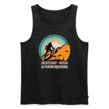 Crossing the Alps Oberstdorf Merano E5 long-distance hiking trail - Men's Premium Organic Tank Top - black - Front - AI Model Male 178 light (178cm)