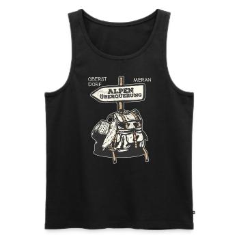 Crossing the Alps Oberstdorf Merano E5 long-distance hiking trail - Men's Premium Organic Tank Top - black - Front - AI Model Male 178 light (178cm)