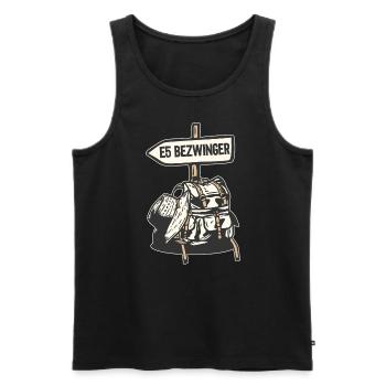Alpenüberquerung Oberstdorf Meran E5 Fernwanderweg - Männer Premium Bio Tank Top - Schwarz - Vorne - Michal (187cm)