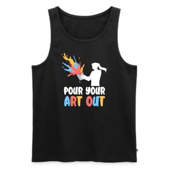 Art Teacher Funny Saying Art Course Art Class - Men's Premium Organic Tank Top - black - Front - Michal (187cm)