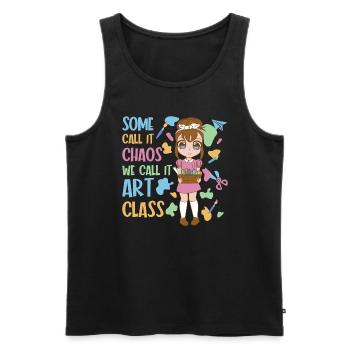 Art Teacher Funny Saying Art Course Art Class - Men's Premium Organic Tank Top - black - Front - Michal (187cm)