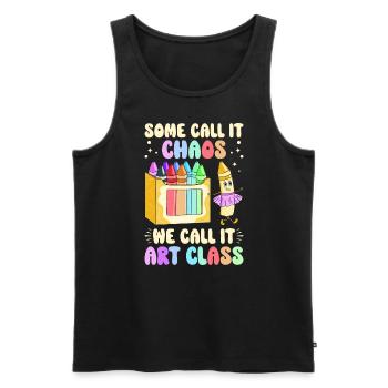 Art Teacher Funny Saying Art Course Art Class - Men's Premium Organic Tank Top - black - Front - Michal (187cm)