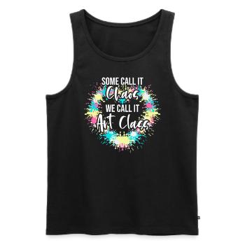 Art Teacher Funny Saying Art Course Art Class - Men's Premium Organic Tank Top - black - Front - Michal (187cm)