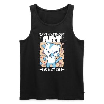Kunstlehrer Lustiger Spruch Kunstkurs Kunstklasse - Männer Premium Bio Tank Top - Schwarz - Vorne - Michal (187cm)