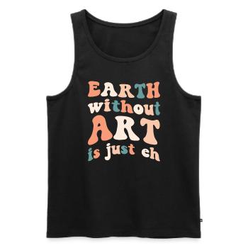 Art Teacher Funny Saying Art Course Art Class - Men's Premium Organic Tank Top - black - Front - AI Model Male 178 light (178cm)