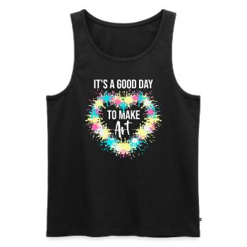 Kunstlehrer Lustiger Spruch Kunstkurs Kunstklasse - Männer Premium Bio Tank Top - Schwarz - Vorne - Michal (187cm)