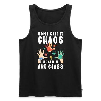 Art Teacher Funny Saying Art Course Art Class - Men's Premium Organic Tank Top - black - Front - Michal (187cm)