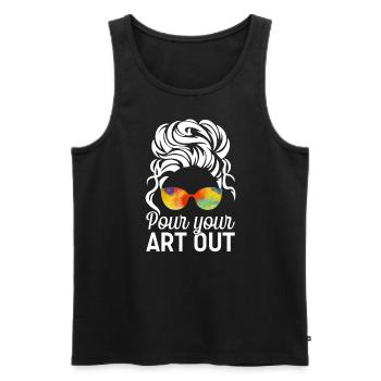 Art Teacher Funny Saying Art Course Art Class - Men's Premium Organic Tank Top - black - Front - Michal (187cm)