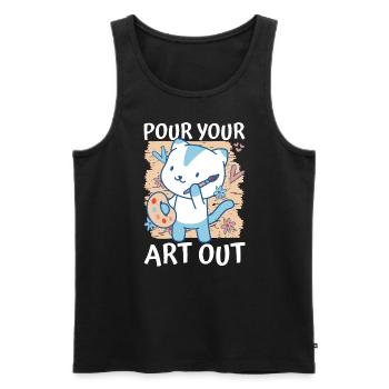 Art Teacher Funny Saying Art Course Art Class - Men's Premium Organic Tank Top - black - Front - Michal (187cm)