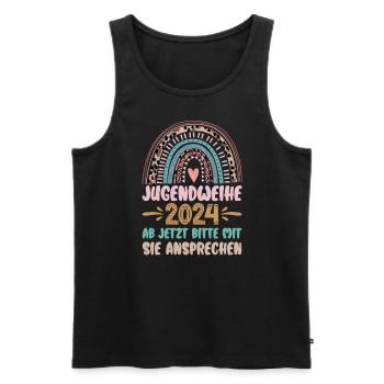 Jugendweihe 2024 Ab Jetzt Bitte Mit Sie Ansprechen - Männer Premium Bio Tank Top - Schwarz - Vorne - Michal (187cm)