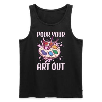 Art Teacher Funny Saying Art Course Art Class - Men's Premium Organic Tank Top - black - Front - Michal (187cm)