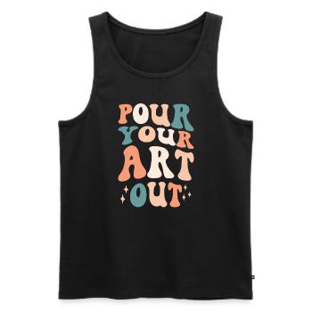 Art Teacher Funny Saying Art Course Art Class - Men's Premium Organic Tank Top - black - Front - Michal (187cm)