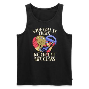 Kunstlehrer Lustiger Spruch Kunstkurs Kunstklasse - Männer Premium Bio Tank Top - Schwarz - Vorne - Michal (187cm)