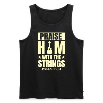 Christian Music Guitar Church Music Faith - Men's Premium Organic Tank Top - black - Front - AI Model Male 178 light (178cm)
