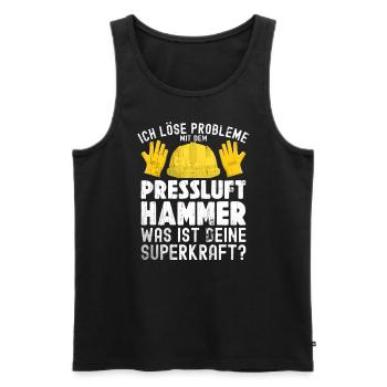 Ich Löse Probleme Mit dem Presslufthammer Straßenb - Männer Premium Bio Tank Top - Schwarz - Vorne - Michal (187cm)