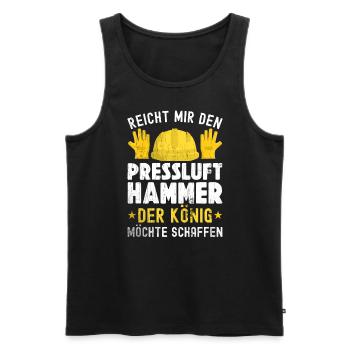 Reicht Mir den Presslufthammer Straßenbauarbeiter - Männer Premium Bio Tank Top - Schwarz - Vorne - AI Model Male 178 light (178cm)