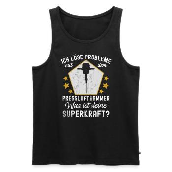 Ich Löse Probleme Mit dem Presslufthammer Straßenb - Männer Premium Bio Tank Top - Schwarz - Vorne - Michal (187cm)
