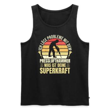 Ich Löse Probleme Mit dem Presslufthammer Straßenb - Männer Premium Bio Tank Top - Schwarz - Vorne - Michal (187cm)