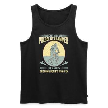 Reicht Mir den Presslufthammer Straßenbauarbeiter - Männer Premium Bio Tank Top - Schwarz - Vorne - AI Model Male 178 light (178cm)