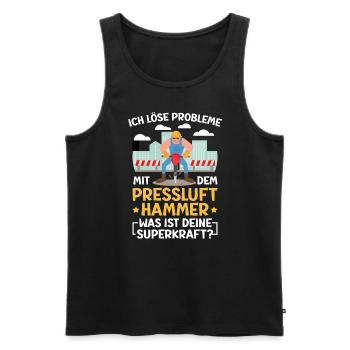 Ich Löse Probleme Mit dem Presslufthammer Straßenb - Männer Premium Bio Tank Top - Schwarz - Vorne - Michal (187cm)