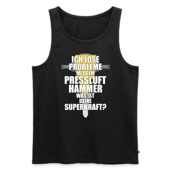 Ich Löse Probleme Mit dem Presslufthammer Straßenb - Männer Premium Bio Tank Top - Schwarz - Vorne - Michal (187cm)