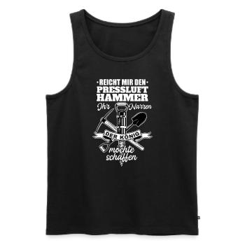 Reicht Mir den Presslufthammer Straßenbauarbeiter - Männer Premium Bio Tank Top - Schwarz - Vorne - AI Model Male 178 light (178cm)