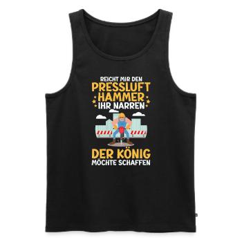 Reicht Mir den Presslufthammer Straßenbauarbeiter - Männer Premium Bio Tank Top - Schwarz - Vorne - AI Model Male 178 light (178cm)