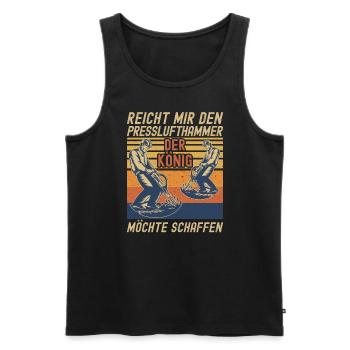 Reicht Mir den Presslufthammer Straßenbauarbeiter - Männer Premium Bio Tank Top - Schwarz - Vorne - AI Model Male 178 light (178cm)