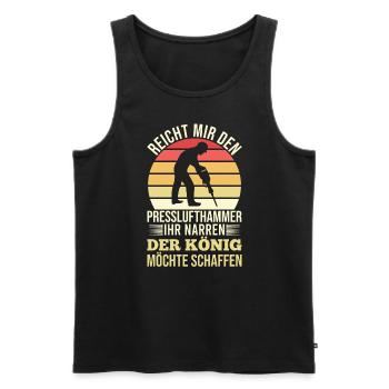 Reicht Mir den Presslufthammer Straßenbauarbeiter - Männer Premium Bio Tank Top - Schwarz - Vorne - AI Model Male 178 light (178cm)