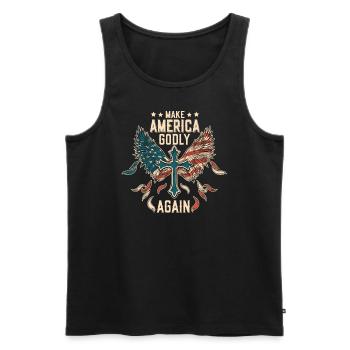 Make America Godly Again Love God's Faith - Men's Premium Organic Tank Top - black - Front - Michal (187cm)