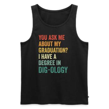 Retro Excavator Slogan Excavator Driver Construction Site - Men's Premium Organic Tank Top - black - Front - Michal (187cm)