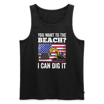 Retro Excavator Slogan Excavator Driver Construction Site - Men's Premium Organic Tank Top - black - Front - Michal (187cm)